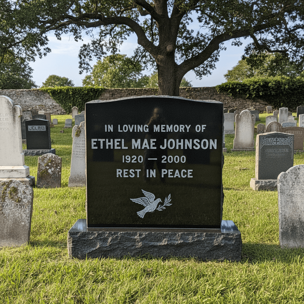 Beautifully restored granite headstone